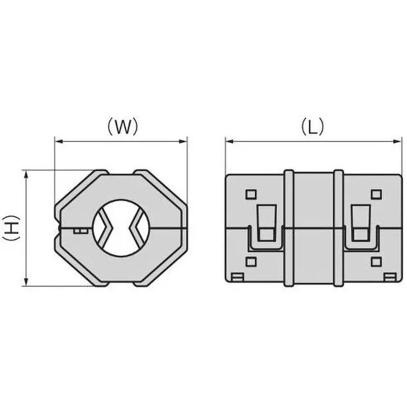 TAKIGEN Ferrite Clamp Φ14.5 mm Maximum Cable Diameter 101 g, C-920-FT-14