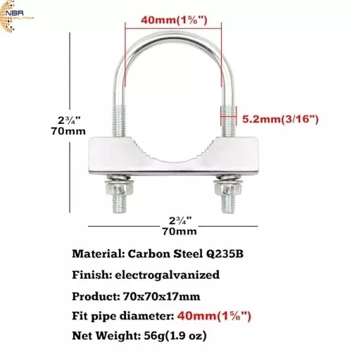 generic-u-and-cut-clamp-stainless-steel-with-nut-and-washer-silver-mic001-11-pack-of-2-pcs