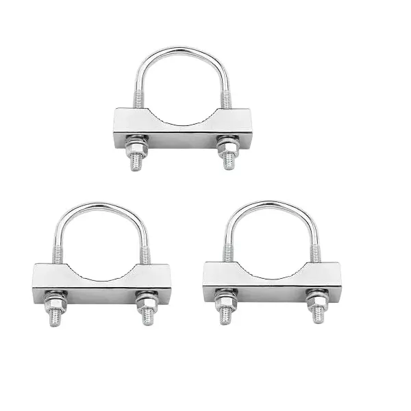 NBR U Clamp and Cut Clamp Stainless Steel Material for Antenna, MIC001-16 (Pack of 3)