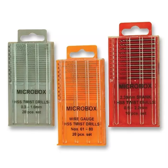 MULTICOMP PRO Microbox Shanked Drill Set 0.5 to 2.2 mm Bits Kit Contents, PDR4005