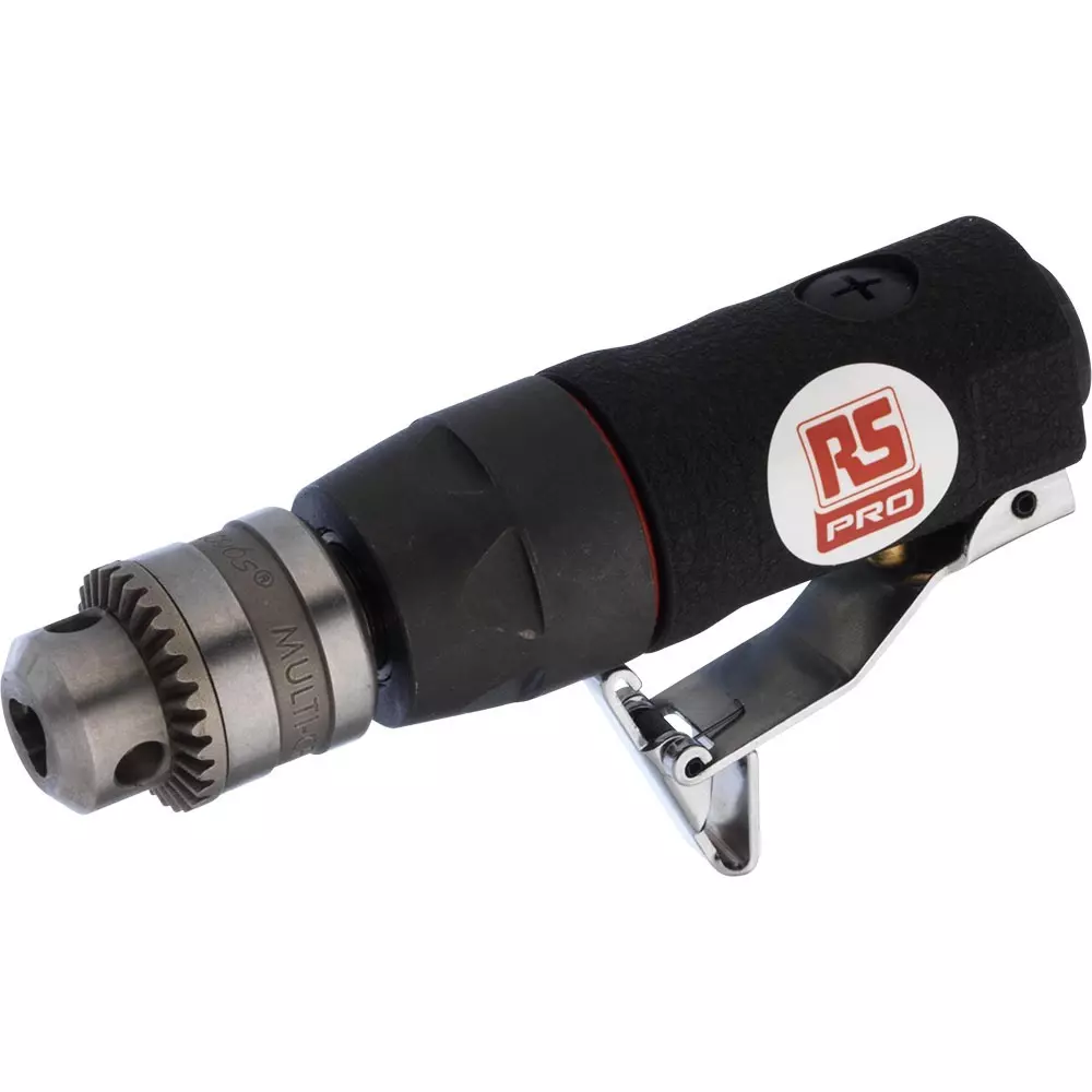 RS PRO Air Drill 48 L/min 3/8 Inch 6.2 bar Max Pressure 4.72 Inch 6000 RPM 4 m/s², 7398446