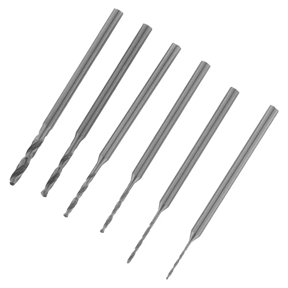 MULTICOMP PRO Shank Drill Bit Set 6 Pcs of Sizes 0.6 mm, 0.8 1 1.2 1.5 and 2 HSS Drills Kit Contents, MP002131 (Pack of 6)