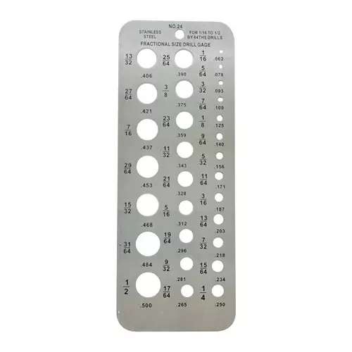 MULTICOMP PRO Drill Gauge 12.7 mm Measuring Range Max 29.0 No. of Holes Fractional Type, MP010824