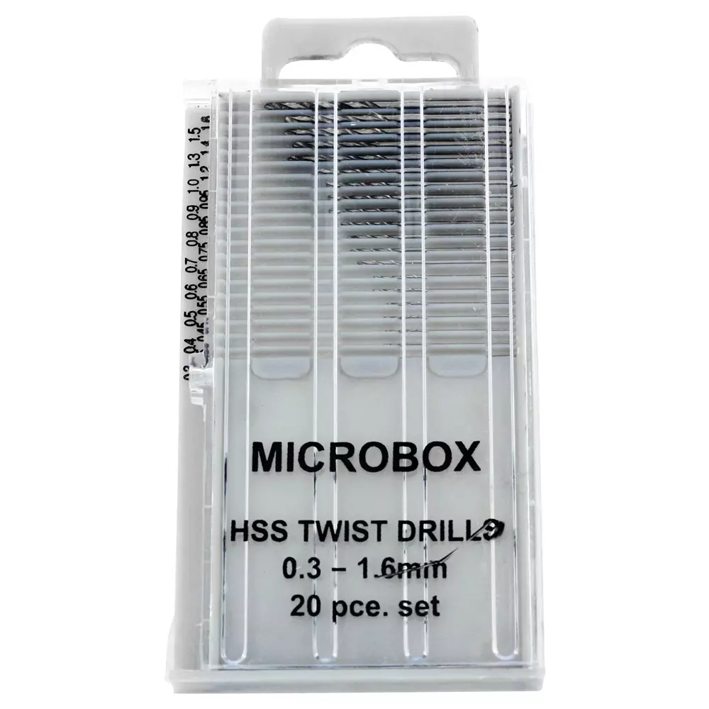 MULTICOMP PRO Microbox Drill Bit Set 20 Pcs of 0.3 - 1.6 mm HSS Drills Kit Contents, MP002109