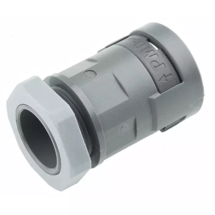 PMA Straight Cable Conduit Fitting 17 mm Nominal Size PG16 PA 6 Grey IP66 Rating, SVND-P167GT-8 (Pack of 5)