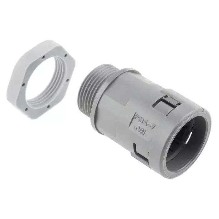 PMA Straight Cable Conduit Fitting 17 mm Nominal Size PG16 PA 6 Grey IP66 Rating, SVND-P167GT-8 (Pack of 5)