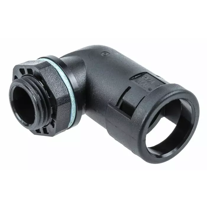 PMA 90Â° Elbow Cable Conduit Fitting 12 mm Nominal Size M16 PA 6 Black IP68 Rating, BVWV-M162 (Pack of 4)