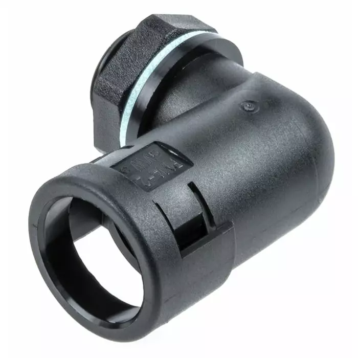PMA 90Â° Elbow Cable Conduit Fitting 12 mm Nominal Size M16 PA 6 Black IP68 Rating, BVWV-M162 (Pack of 4)