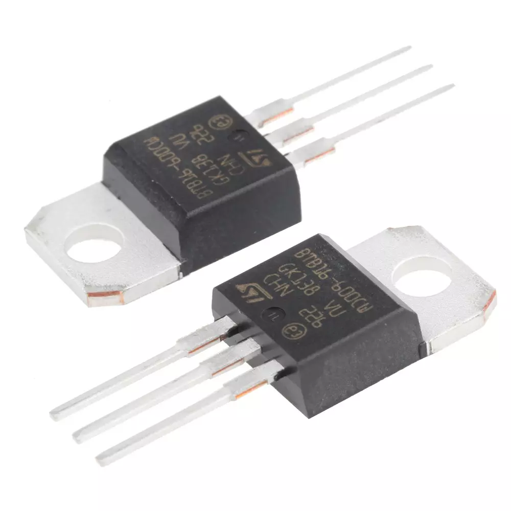 STMicroelectronics Through Hole, 3-pin, Silicon Controlled Rectifier, 600V, Gate Trigger 1.3V 600V, BTB16-600CWRG (Pack of 50 Pcs)