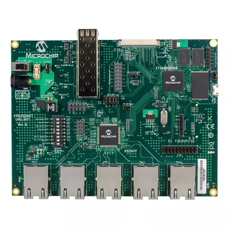 MICROCHIP Interface / Communications Development Kit EVAL BOARD, GIGABIT ETHERNET SWITCH, EVB-KSZ9477-1