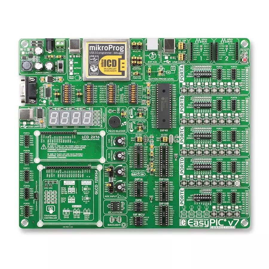 MIKROELEKTRONIKA DEVELOPMENT SYSTEM, EASYPIC V7, MIKROE-798