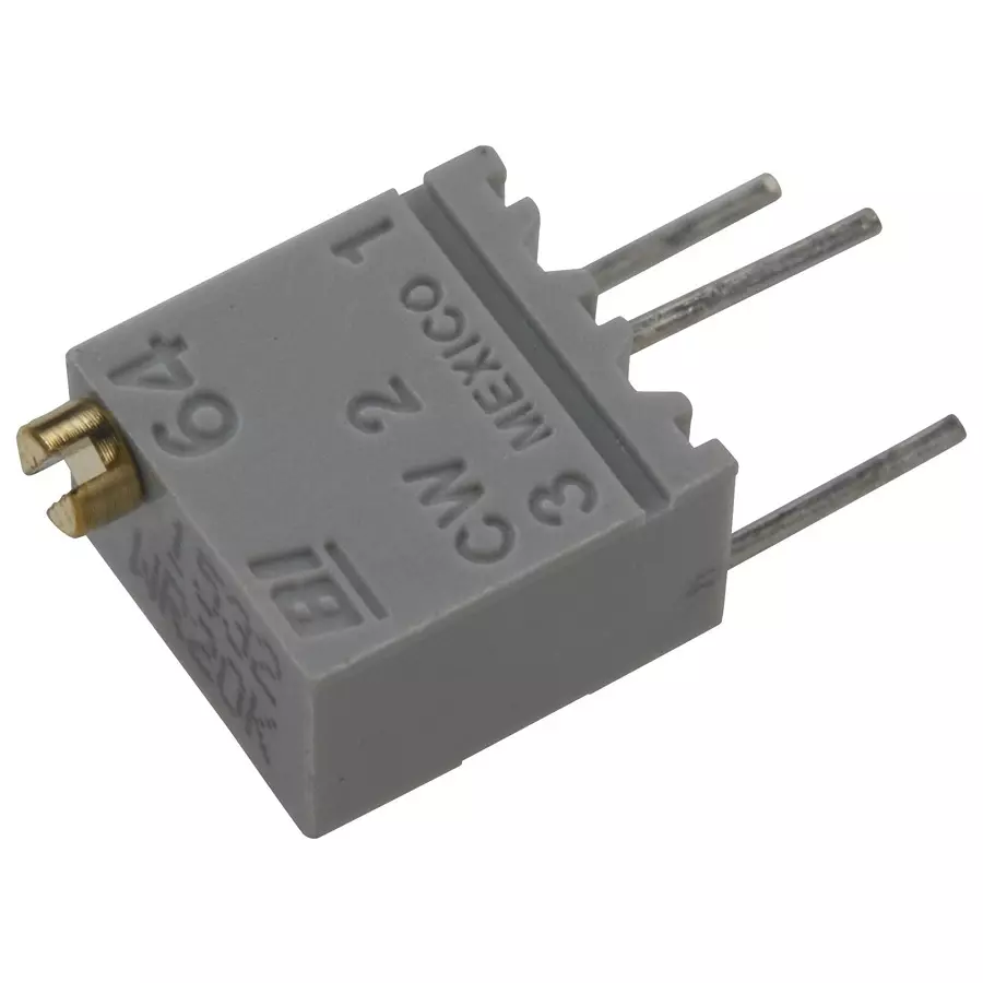TT ELECTRONICS / BI TECHNOLOGIES TRIMMER POTENTIOMETER, 20KOHM 12TURN THROUGH HOLE, 64WR20KLF