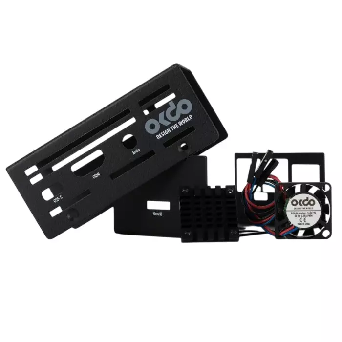 Okdo Metal ROCK SBC Case for use with ROCK 4 Model SE Single Board Computer Black, OKdo Rock 4 SE Case