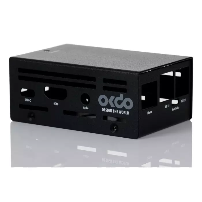 Okdo Metal ROCK SBC Case for use with ROCK 4 Model SE Single Board Computer Black, OKdo Rock 4 SE Case