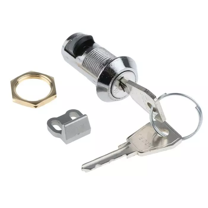 Euro-Locks Slam Key Lock 20 mm Panel to Tongue Depth, 16.5x14.5 mm Panel Cutout, 5836002