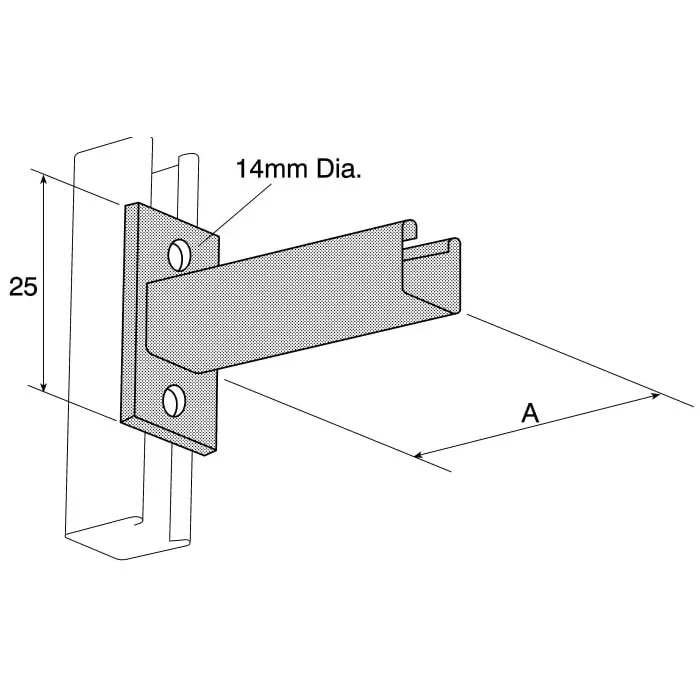 Unistrut Steel 150 mm Cantilever Arm With 135x45 mm Base 0.77 Kg, P 2663 150 (Pack of 2)