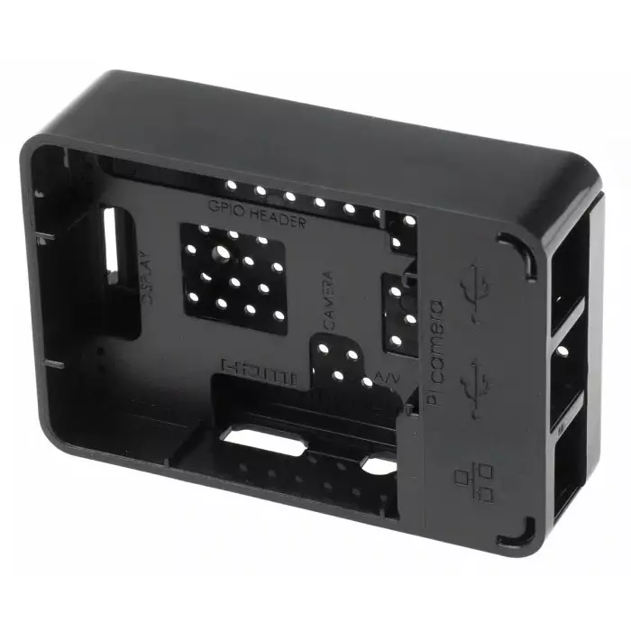 DesignSpark ABSCase for use with Raspberry Pi 2B, Raspberry Pi 3B, Raspberry Pi 3B+ in Black, ASM-1900036-22