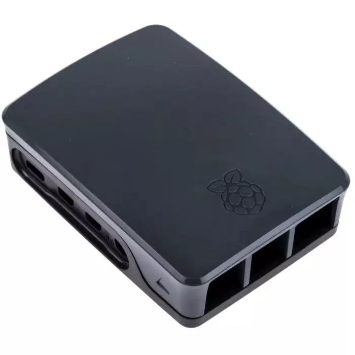 Raspberry Pi Plastic Case for use with Raspberry Pi 4B, RPI4 Case Black/Grey