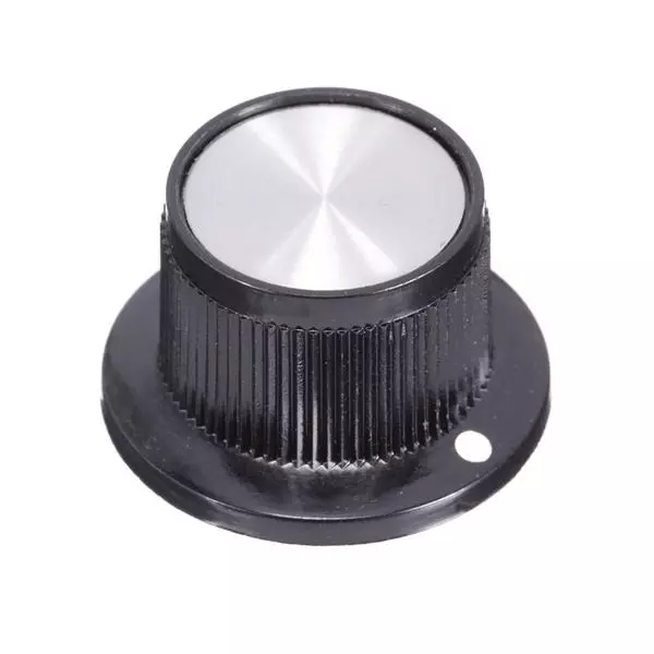 APEM MPK Series Cylindrical Knob with Skirt Black 25.4 mm Outside Diameter, MPK70B1/4
