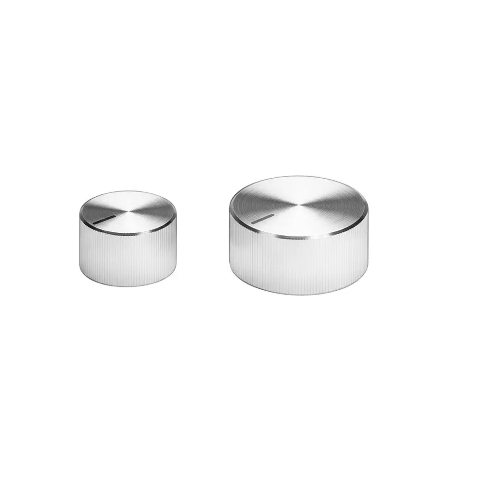 APEM 42012 Series Cylindrical Knob Silver 39 mm Outside Diameter, 420124A1/4