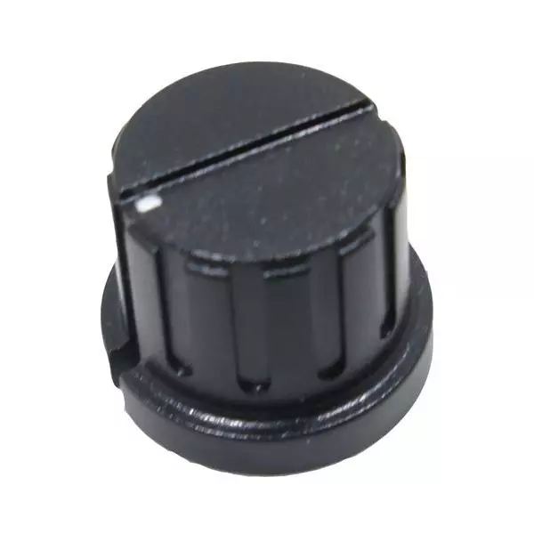 Eagle Plastic Devices Cylindrical Knob with Skirt Plastic Black 21 mm Outside Diameter, 450-2061
