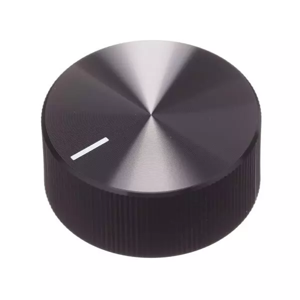 APEM 42009 Series Cylindrical Knob Black 33 mm Outside Diameter, 420093B14