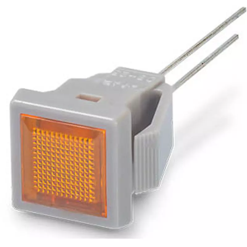 Sato Parts Indicator Light LED Bracket Square Lens 9X9 mm Flat Lens, DB-25-F-GYOR