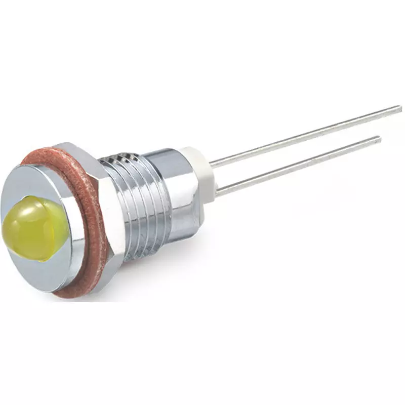 Sato Parts Indicator Light LED Bracket Round Φ5 mm Bullet-Shaped LED Lens, DB-3-F-CHY