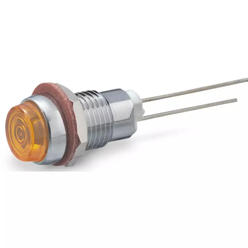 Sato Parts Indicator Light LED Bracket Round Φ8.4 mm Convex Lens, DB-4-FD-OR