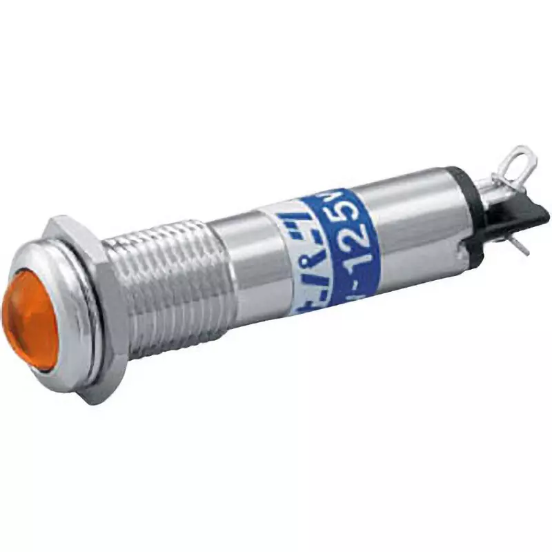 Sato Parts Indicator Light Neon Bracket P.B.T.(UL94V-0) Brass AC100 to 125V 12 mm Orange Lens Color, BN-3802-1-OR
