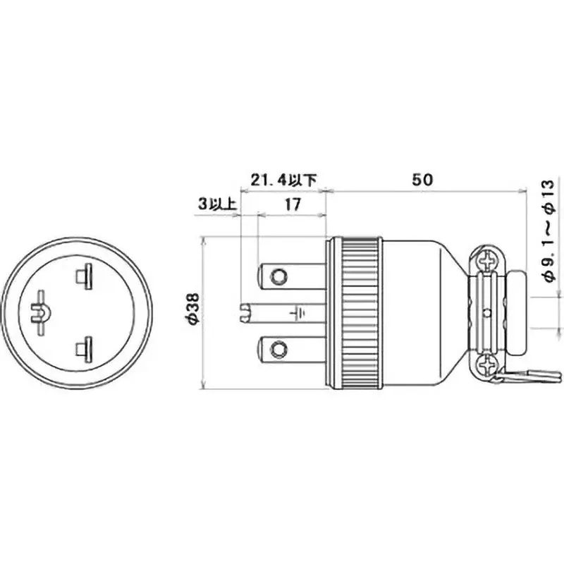 meikosha-rubber-plug-grounding-2p-2-pole-me2547n