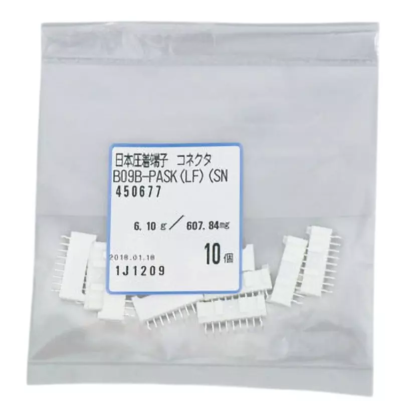 JST (JAPAN SOLDERLESS TERMINALS) Post with Base 250 V Rated Voltage, B09B-PASK(LF)(SN) (Pack of 10)