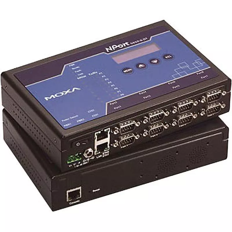 MOXA Industrial Serial Device Server 12 to 48 VDC Input Voltage, NPort 5650I-8-DT