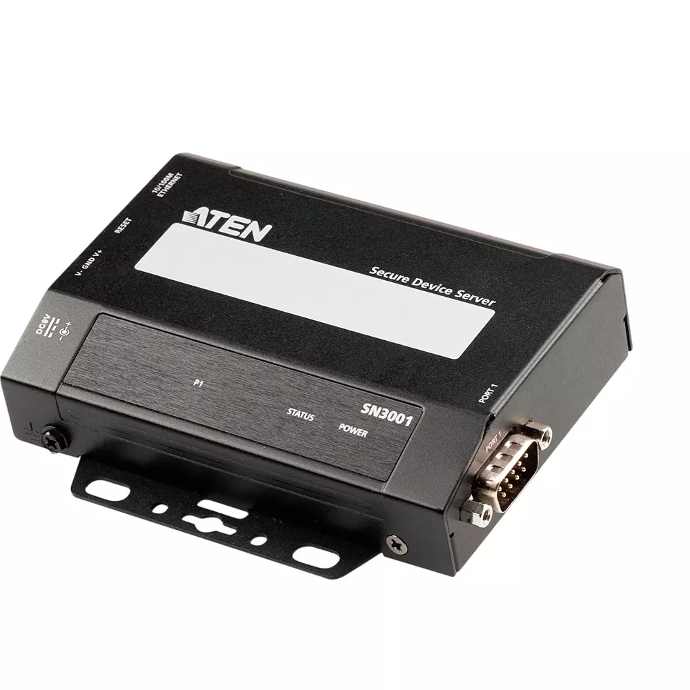 Aten Device Server ○ Power_Adapter Ethernet interfaces: 1 No. of Port DB-9 male x 1 Port, SN3001