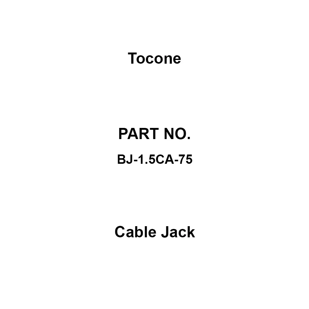 Tocone Cable Jack 75 ohm Characteristic Impedance BNC Connector Type TA-16 Crimping Type, BJ-1.5CA-75