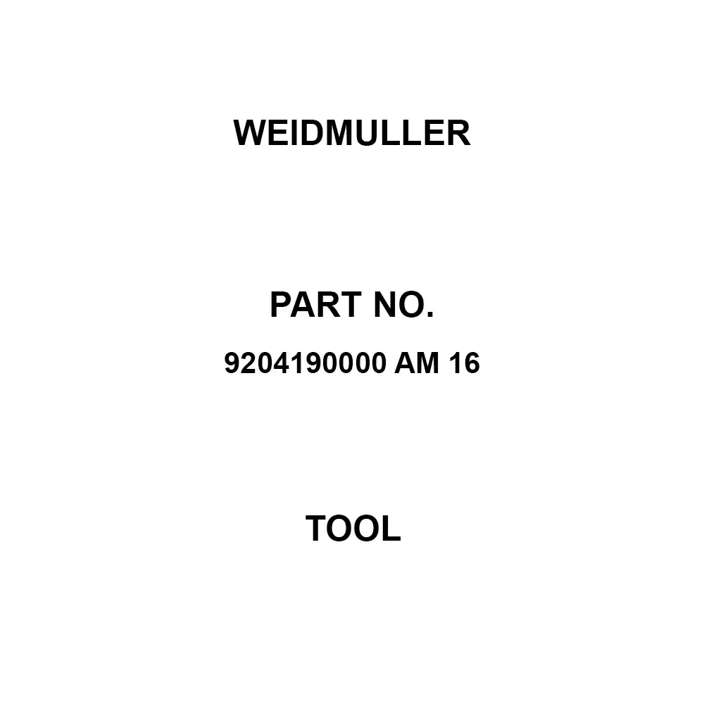 Weidmuller Tool 5 Amp Current 250 Voltage, 9204190000 AM 16