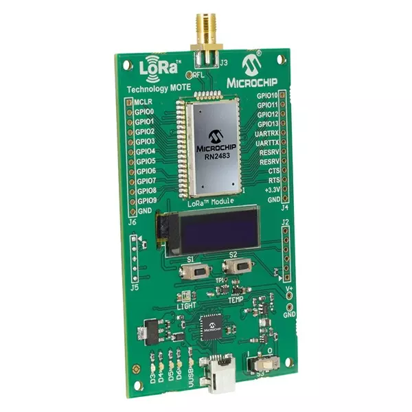 MICROCHIP RF / IF Development Kits EVAL BRD, RN2483 CLASS A LORAWAN MODULE, DM164138