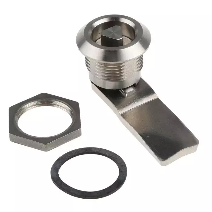 Steinbach & Vollman Triangular Key Lock Stainless Steel, 20 mm Panel to Tongue Depth, 20.2x22.2 mm Panel Cutout, 3410135