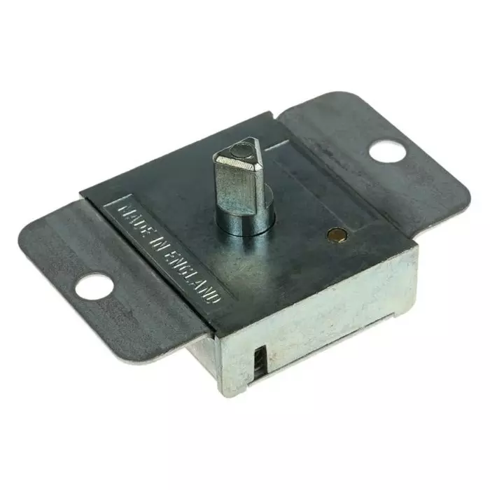 Euro-Locks Slam Key Lock Zinc, 6.4 mm Panel to Tongue Depth, 6.3 mm Panel Cutout Diameter, 2401-0100CA