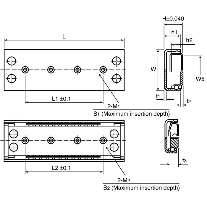 IKO Stainless Steel Linear Slides 38 mm Stroke Length, BSP1045SL