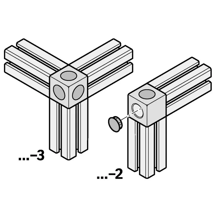 Bosch Rexroth S12 Cube Connector, Connecting Component, Strut Profile 45 mm, Groove Size 10 mm, 3842549871