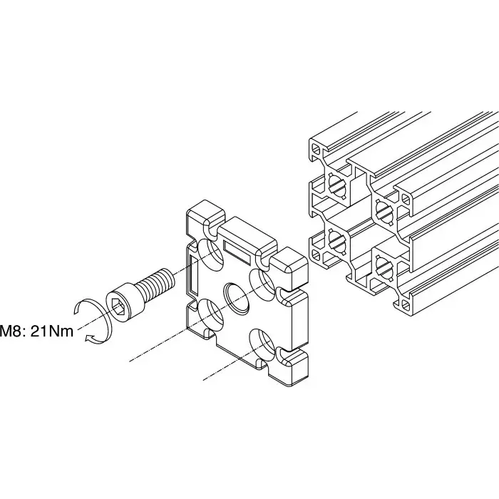 Bosch Rexroth M12 Leveling Foot Plate, Connecting Component, Strut Profile 30 mm, Groove Size 8 mm, 3842536560