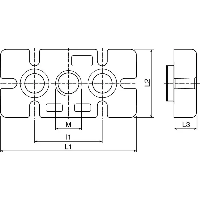 Bosch Rexroth M12 Leveling Foot Plate, Connecting Component, Strut Profile 30 mm, Groove Size 8 mm, 3842536560