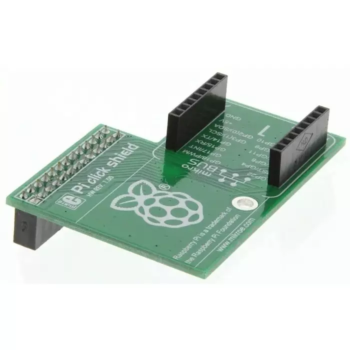 MikroElektronika Pi Click Shield with 2 mikroBUS Sockets for Raspberry Pi, MIKROE-1513
