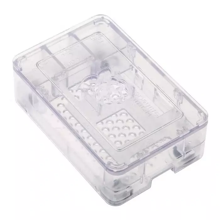 DesignSpark ABS Case for use with Raspberry Pi 2B, Raspberry Pi 3B, Raspberry Pi 3B+ in Clear, ASM-1900036-02