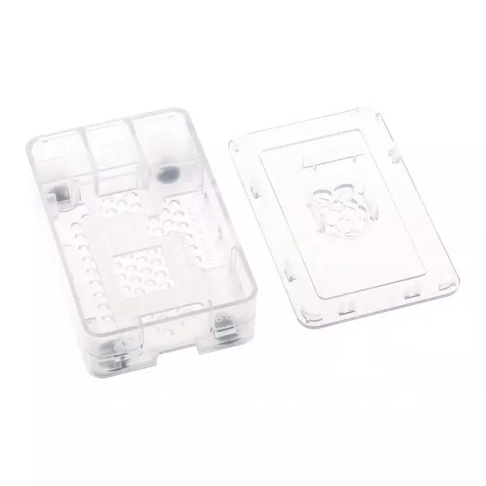 DesignSpark ABS Case for use with Raspberry Pi 2B, Raspberry Pi 3B, Raspberry Pi 3B+ in Clear, ASM-1900036-02