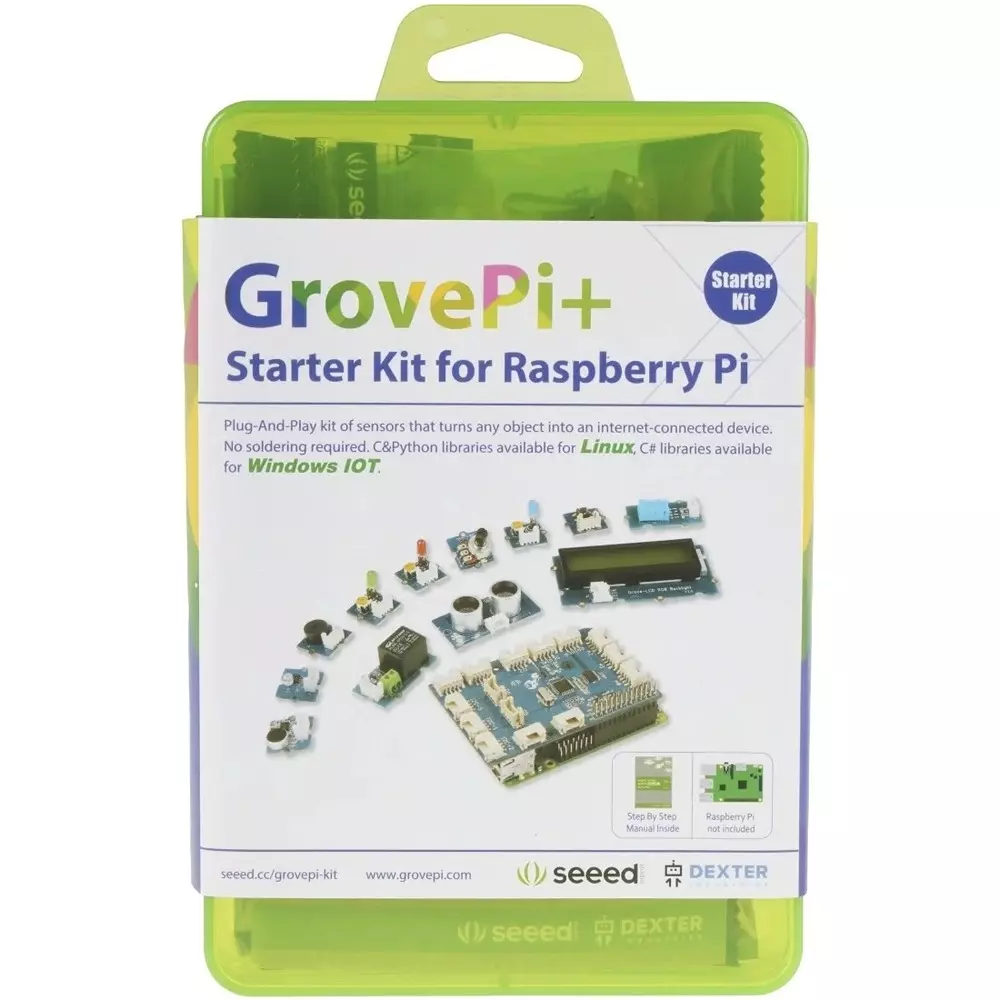 Seeed Studio GrovePi+ Starter Kit 12 Grove Sensors for Raspberry Pi, 110060161