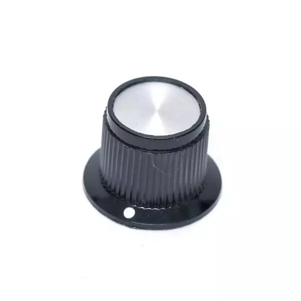 APEM MPK Series Cylindrical Knob with Skirt Black 19 mm Outside Diameter, MPK50B1/8
