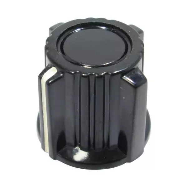 Shin Chin Knobs Pointer/Selector Type Phenolic Black 22.4 mm Outside Diameter, PN-36/6.4
