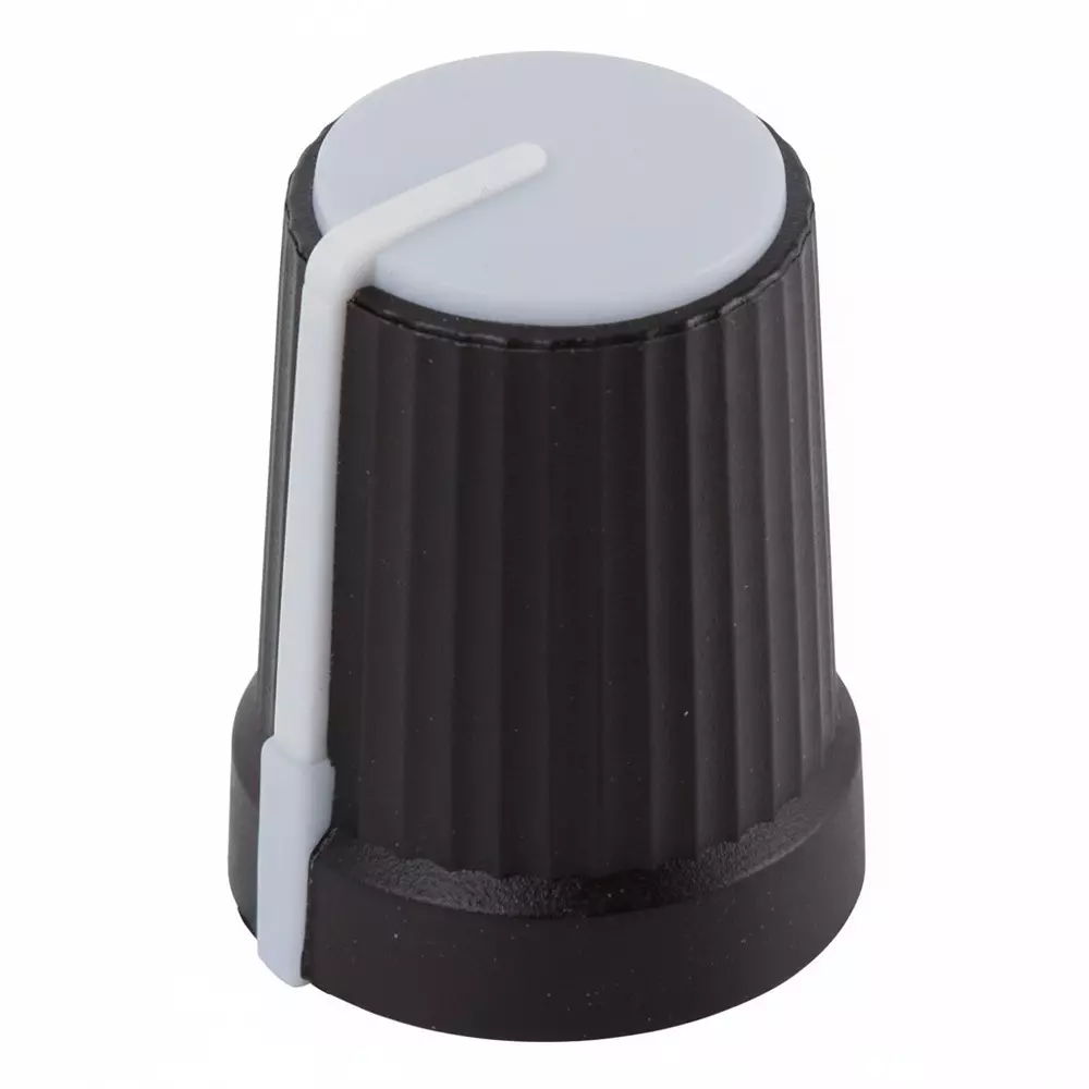 Same Sky Knobs Ribbed Type Plastic Black 12.4 mm Outside Diameter, SPK-003C